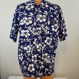 Hilo Hattie The Original Hawaiian Aloha Shirt Blue